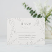 Elegante Floral Sketch Wedding Response Kaart (Staand voorkant)