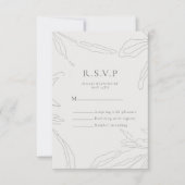 Elegante Floral Sketch Wedding Response Kaart (Voorkant)