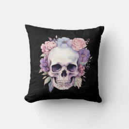 Elegante Floral Skull Gothic Halloween decor Kussen