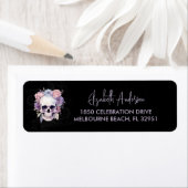 Elegante Floral & Skull Gothic spooky custom Etiket (Insitu)