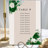 Elegante Floral Smaragd Groene Tafel Zitkaart