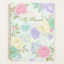 Elegante Floral Spiral Bound Planner