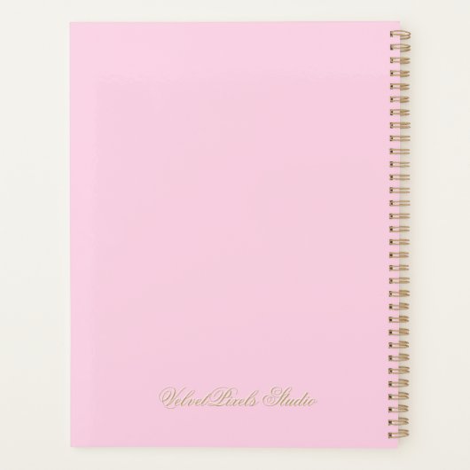 Elegante Floral Spiral Bound Planner (Achterkant)