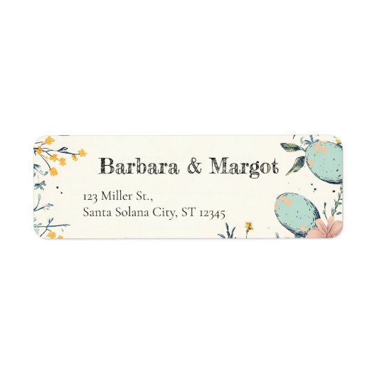 Elegante Floral Spring Easter Egg Hunt Etiket (Voorkant)