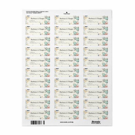 Elegante Floral Spring Easter Egg Hunt Etiket (Full Sheet)