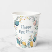 Elegante Floral Spring Easter Egg Hunt Papieren Bekers (Achterkant)