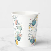 Elegante Floral Spring Easter Egg Hunt Papieren Bekers (Links)
