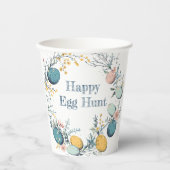 Elegante Floral Spring Easter Egg Hunt Papieren Bekers (Voorkant)