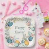 Elegante Floral Spring Easter Egg Hunt Papieren Bordje (Feest)