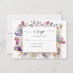 Elegante Floral Spring Garden RSVP-kaart RSVP Kaartje