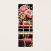 Elegante Floral Stack van Boeken Bladwijzer Mini Visitekaartjes (Voorkant)