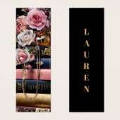 Elegante Floral Stack van Boeken Bladwijzer Mini Visitekaartjes (Voorkant /achterkant)