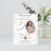 Elegante Floral Surprise 50ste verjaardag uitnodig (Staand voorkant)