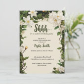 Elegante Floral Surprise Party Uitnodigen Kaart (Staand voorkant)