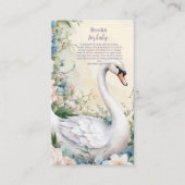 Elegante Floral Swan Blush Roze Boeken voor Baby Informatiekaartje (Voorkant)