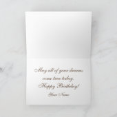 Elegante Floral Swirl Verjaardag Kaart (Binnen)