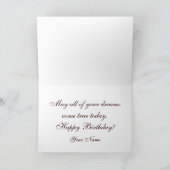 Elegante Floral Swirl Verjaardag Kaart (Binnen)