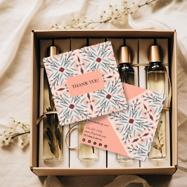 Elegante Floral Tegels Geometrische Orde Dank u Vierkante Visitekaartje