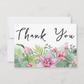Elegante Floral Tropical Wedding Bedankkaart (Voorkant)