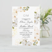 Elegante Floral Tropical Wedding Kaart (Staand voorkant)