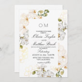 Elegante Floral Tropical Wedding Kaart (Voorkant / Achterkant)