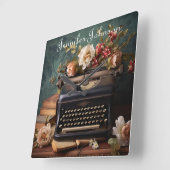 Elegante Floral  Typewriter wandklok (Hoek)