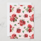 Elegante Floral Valentijnsdag Brunch Red Roses Kaart (Achterkant)