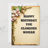 Elegante Floral verjaardagskaart Feestdagenkaart (Voorkant)