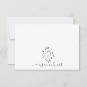 Elegante Floral Vine Script naam Notitiekaartje