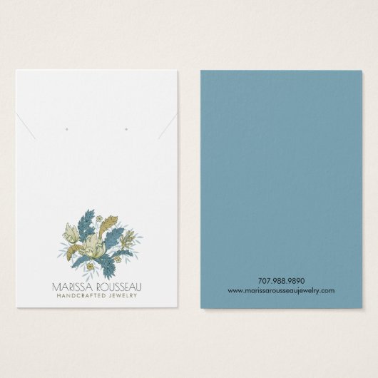 Elegante Floral Vines Oorbel Ketting Display Kaart (Voorkant /achterkant)