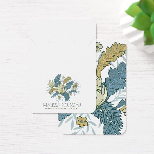 Elegante Floral Vines Oorbel Ketting Display Kaart (Bureau)