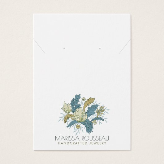 Elegante Floral Vines Oorbel Ketting Display Kaart (Voorkant)