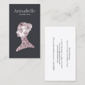 Elegante Floral Vrouw Gezicht Schoonheidssalon Visitekaartje (Voorkant / Achterkant)