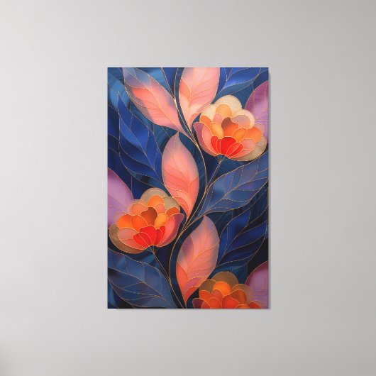 Elegante Floral Wall Decor Canvas Afdruk (Voorkant)