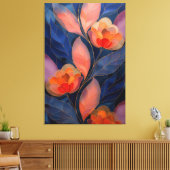 Elegante Floral Wall Decor Canvas Afdruk (Insitu (Woonkamer))