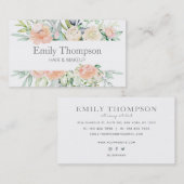 Elegante Floral Waterverf Beauty Make-up Stylist Visitekaartje (Voorkant / Achterkant)