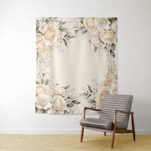 Elegante Floral Waterverf foto achtergrond Wandkleed