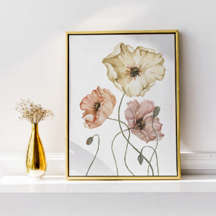Elegante Floral Waterverf IJslandse papaver Poster