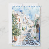 Elegante Floral Waterverf Tegels | Griekenland Huw Kaart (Achterkant)