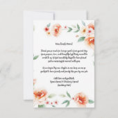 Elegante Floral Wedding Dank u kaart met foto (Achterkant)