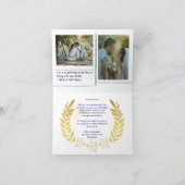 Elegante Floral Wedding Dank u kaart met foto (Binnen)