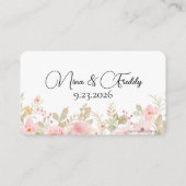 Elegante Floral Wedding Gepersonaliseerde Trouwtaf Plaatskaartje (Achterkant)
