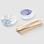 Elegante Floral Wedding Hand Fans – Mr & Mrs Set Handwaaier (Niet-gemonteerd)