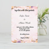 "Elegante Floral Wedding Invitation" Kaart (Staand voorkant)