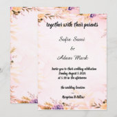 "Elegante Floral Wedding Invitation" Kaart (Voorkant / Achterkant)