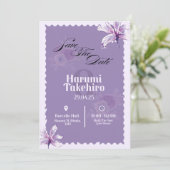 Elegante Floral Wedding Invitation - Save the Date (Staand voorkant)