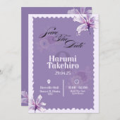 Elegante Floral Wedding Invitation - Save the Date (Voorkant / Achterkant)
