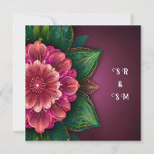 Elegante Floral Wedding Invitation Suite Save The Date (Achterkant)