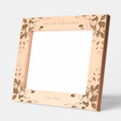 Elegante Floral Wedding Keepsake Foto Gegraveerde Lijstjes (Links)