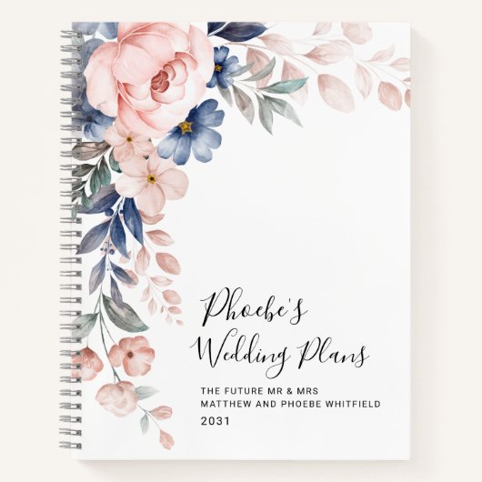 Elegante Floral Wedding Planner Notitieboek (Voorkant)